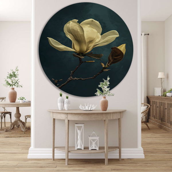 Prachtig realistisch schilderij van een bloem forex muurcirkel