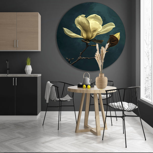 Prachtig realistisch schilderij van een bloem forex muurcirkel