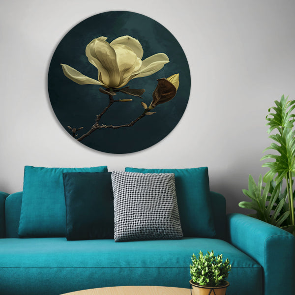 Prachtig realistisch schilderij van een bloem forex muurcirkel