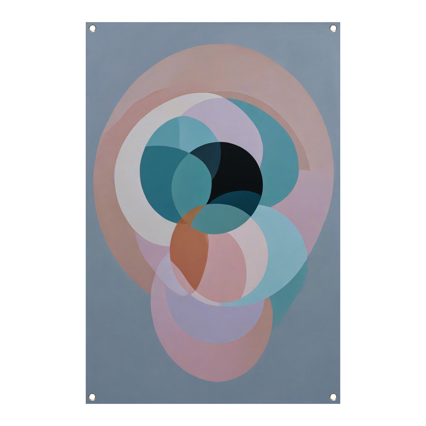 Overlappende Cirkels in Pastelkleurige Tinten tuinposter