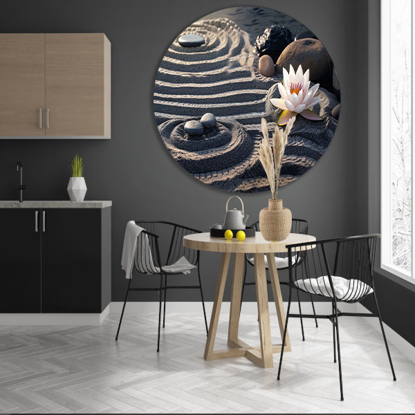 Zen tuin met bloem en stenen forex muurcirkel