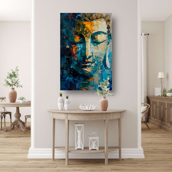 Kleurrijke Abstracte Compositie in Moderne Kunst canvas met baklijst