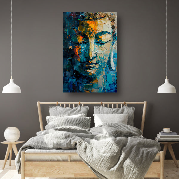 Kleurrijke Abstracte Compositie in Moderne Kunst canvas met baklijst