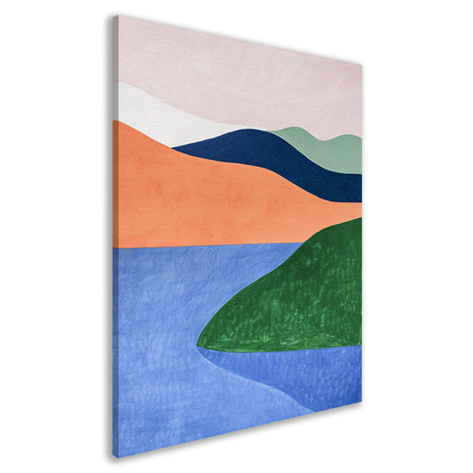 Minimalistisch landschap met serene kleuren canvas