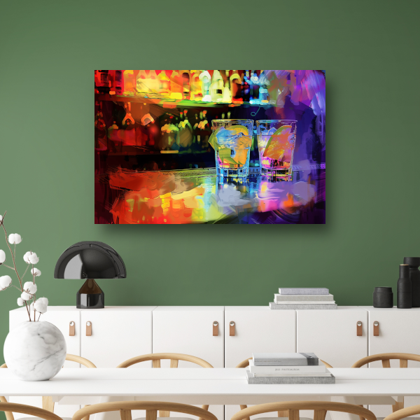 Twee Glazen op Bar canvas