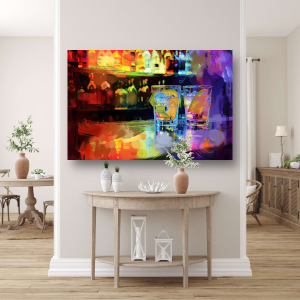 Twee Glazen op Bar canvas
