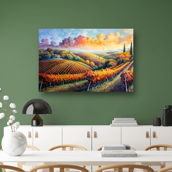 Herfstlandschap met Wijngaard canvas