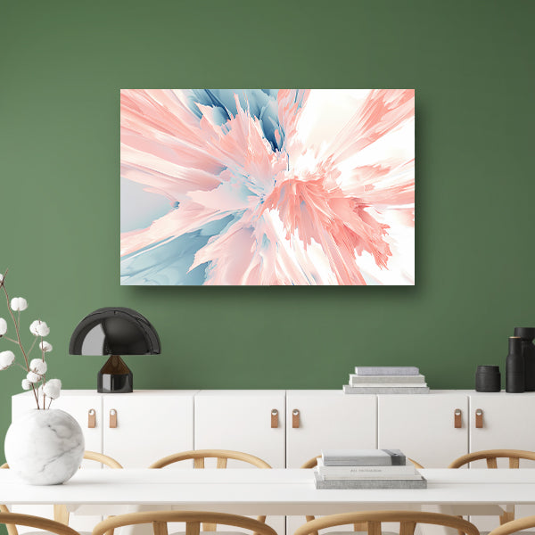 Abstract schilderij met zachte kleuren en dynamiek canvas