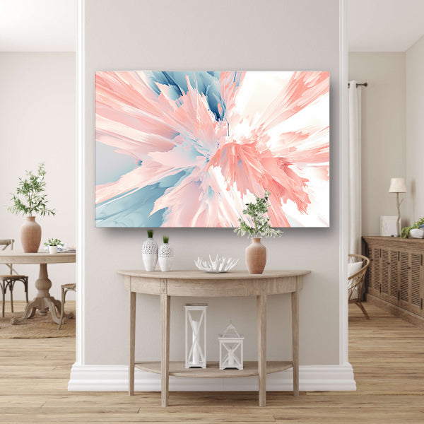 Abstract schilderij met zachte kleuren en dynamiek canvas