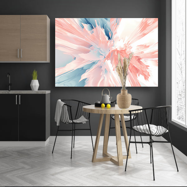 Abstract schilderij met zachte kleuren en dynamiek canvas