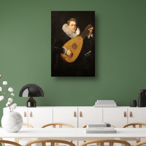 Luitspeler - Peter Paul Rubens canvas met baklijst