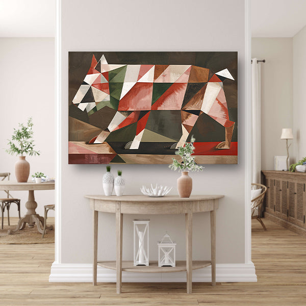 Geometrische Abstracte Wolf in Vlakken acrylglas