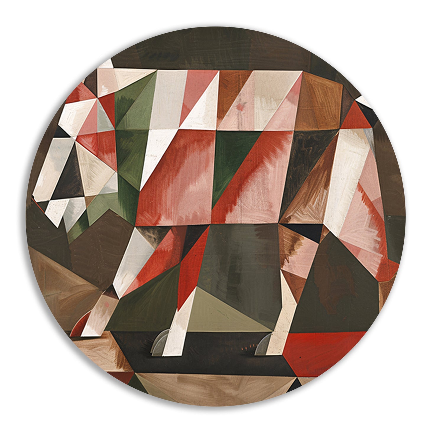 Geometrische Abstracte Wolf in Vlakken forex muurcirkel