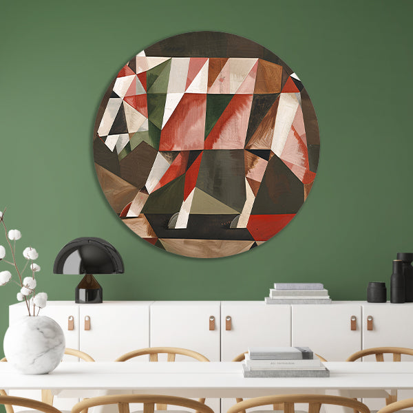 Geometrische Abstracte Wolf in Vlakken forex muurcirkel