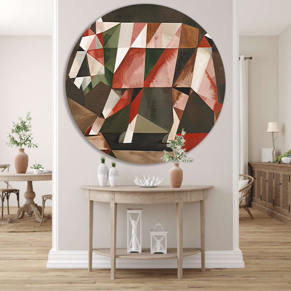 Geometrische Abstracte Wolf in Vlakken forex muurcirkel