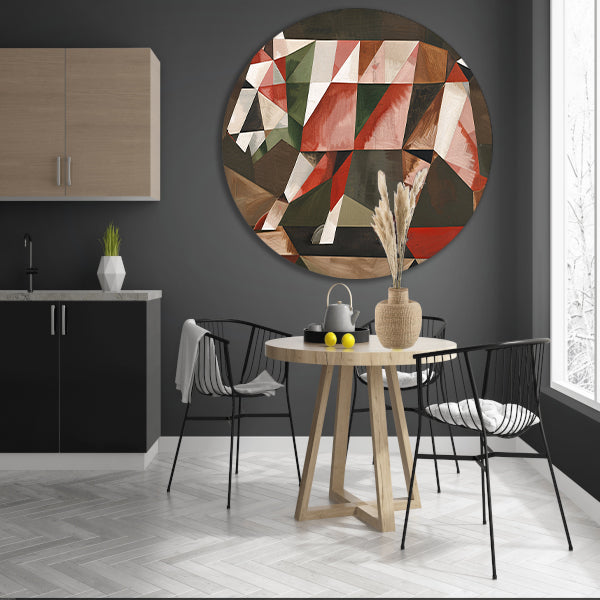 Geometrische Abstracte Wolf in Vlakken forex muurcirkel