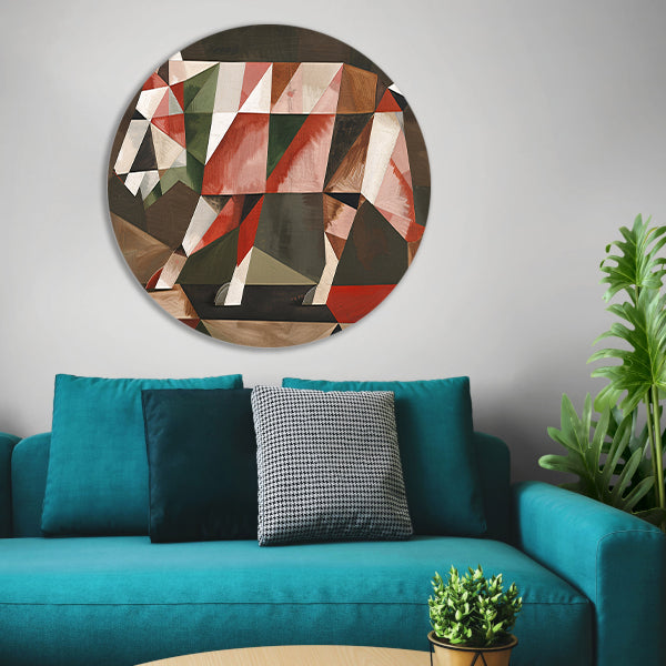 Geometrische Abstracte Wolf in Vlakken forex muurcirkel