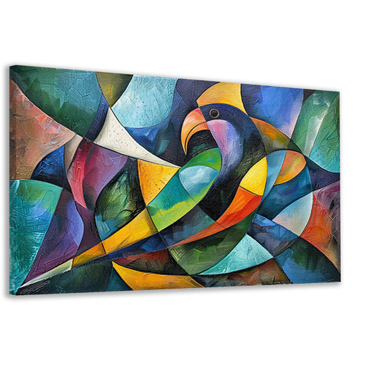 Abstract kunstwerk van kleurrijke papegaai canvas