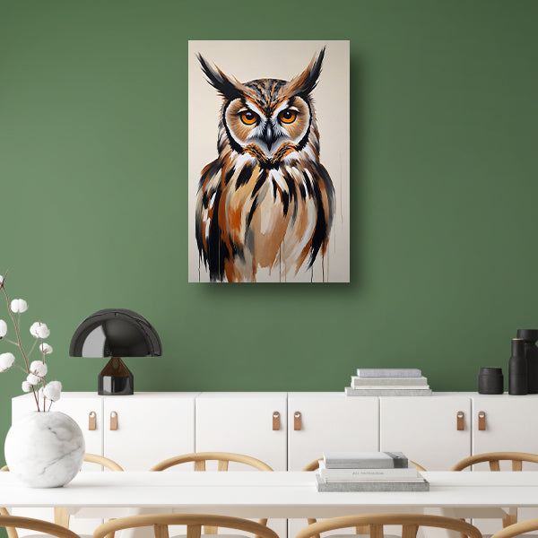 Majestic Owl in Vivid Brushstrokes canvas