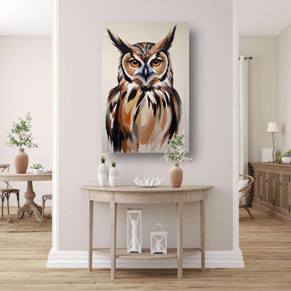 Majestic Owl in Vivid Brushstrokes canvas