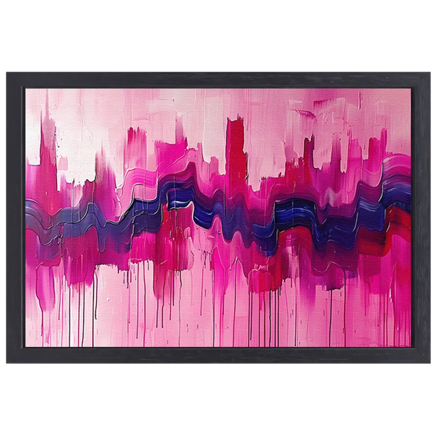 Dynamische abstracte schilderij met kleurrijke texturen canvas met baklijst