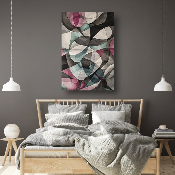 Kleurrijke moderne abstracte kunst met vormen canvas