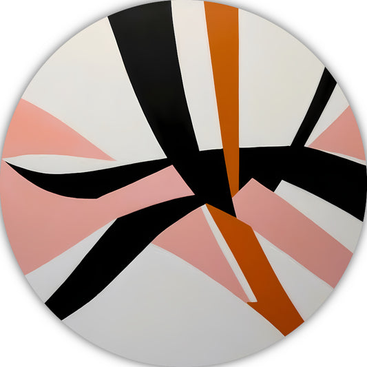 Dynamisch Abstract Geometrisch Kleurenspel aluminium muurcirkel