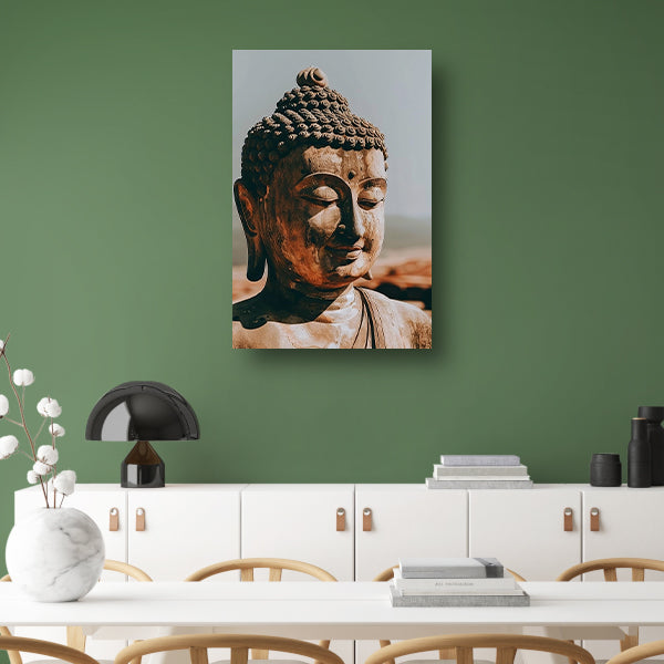 Rustgevende Boeddha Beeld in Sepia acrylglas