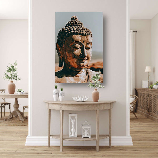 Rustgevende Boeddha Beeld in Sepia acrylglas
