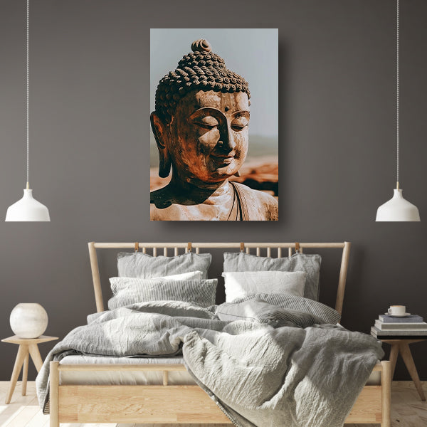 Rustgevende Boeddha Beeld in Sepia acrylglas