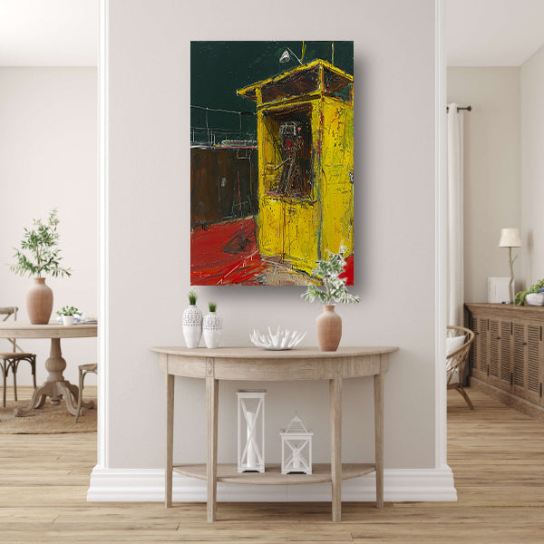 Abstract schilderij van een gereedschaphok poster