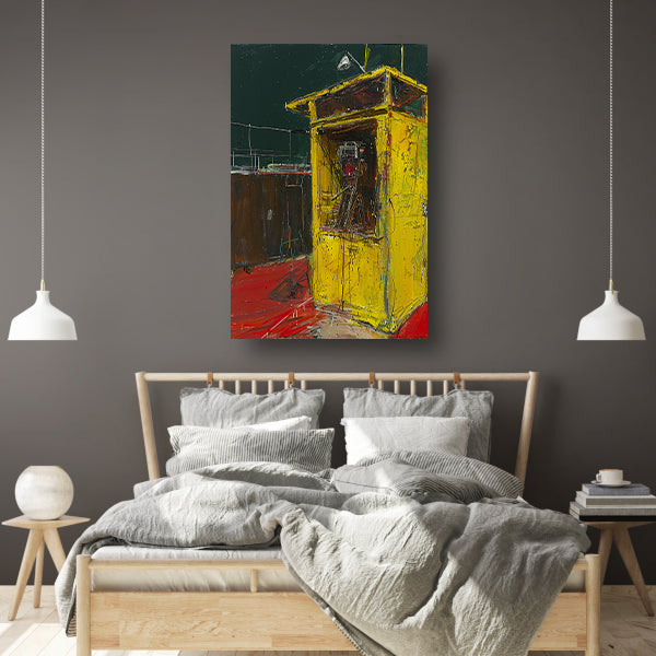 Abstract schilderij van een gereedschaphok poster