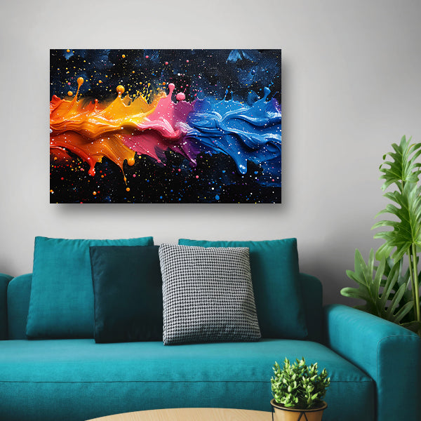 Abstract kleurenexplosie canvas