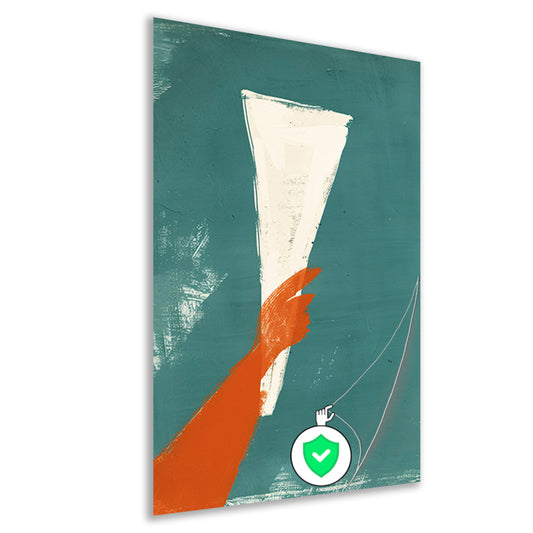 Abstract Rode Hand met Papier poster