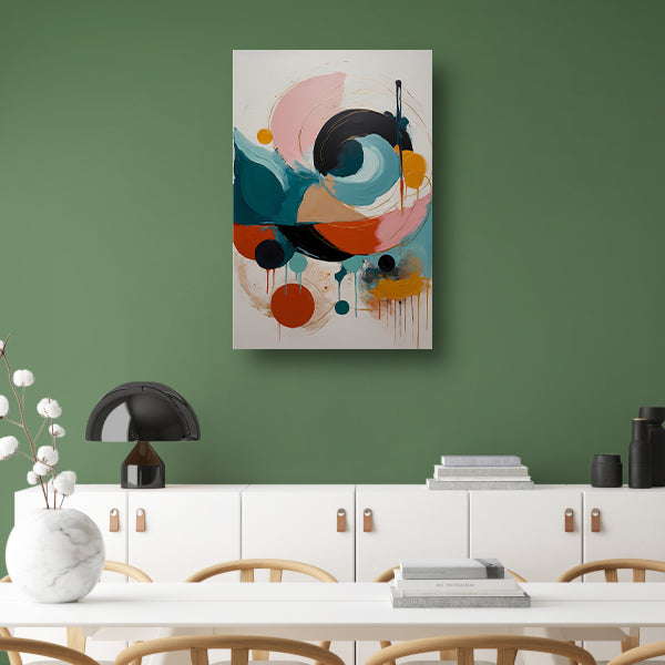 Abstracte Dans van Kleur en Vorm canvas