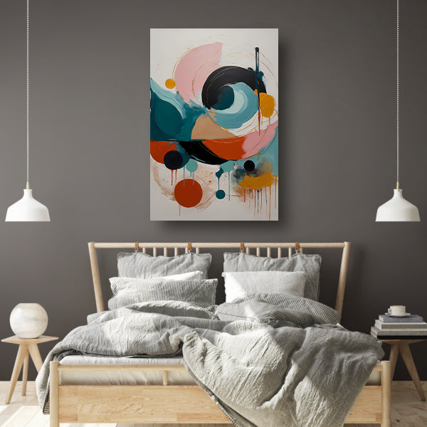 Abstracte Dans van Kleur en Vorm canvas