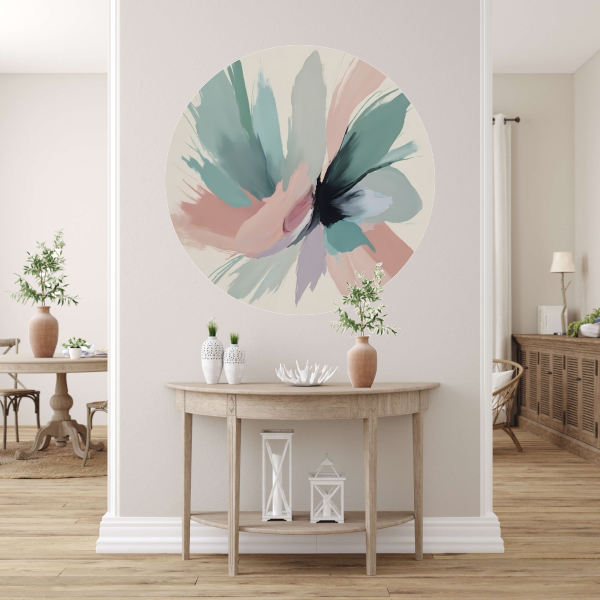 Dynamische Pasteltinten in Abstracte Harmonie forex muurcirkel