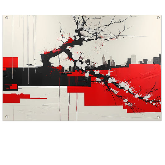 Nachtelijke bloesemboom tuinposter