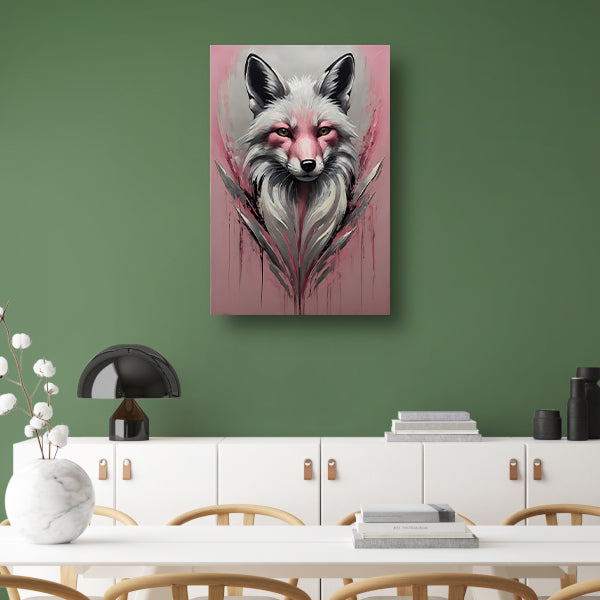 Abstracte vos in roze en zilver Acrylglas