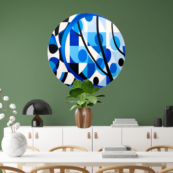 Abstract Spel van Blauw en Lijnen forex muurcirkel
