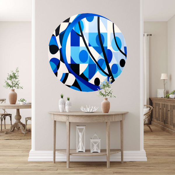 Abstract Spel van Blauw en Lijnen forex muurcirkel