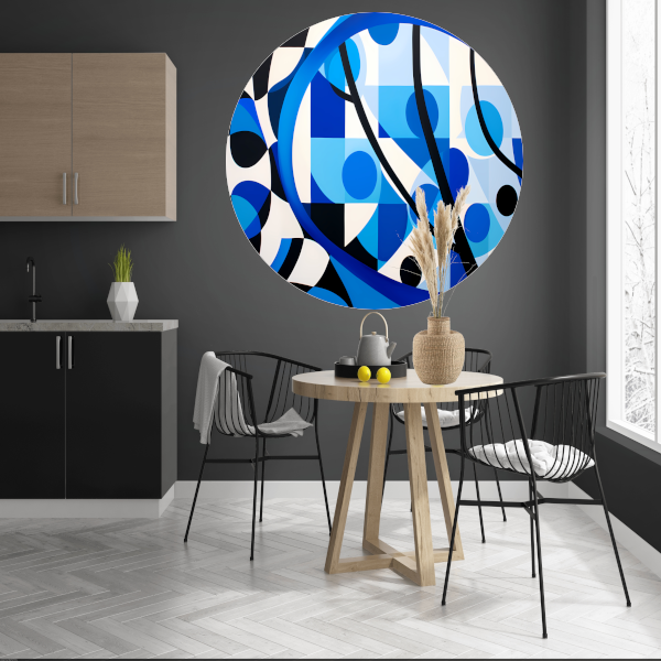 Abstract Spel van Blauw en Lijnen forex muurcirkel