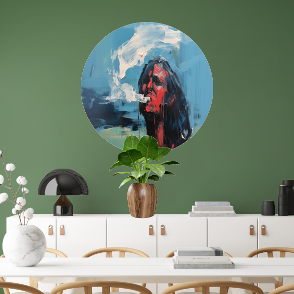 Abstract Portret in Primaire Kleuren forex muurcirkel