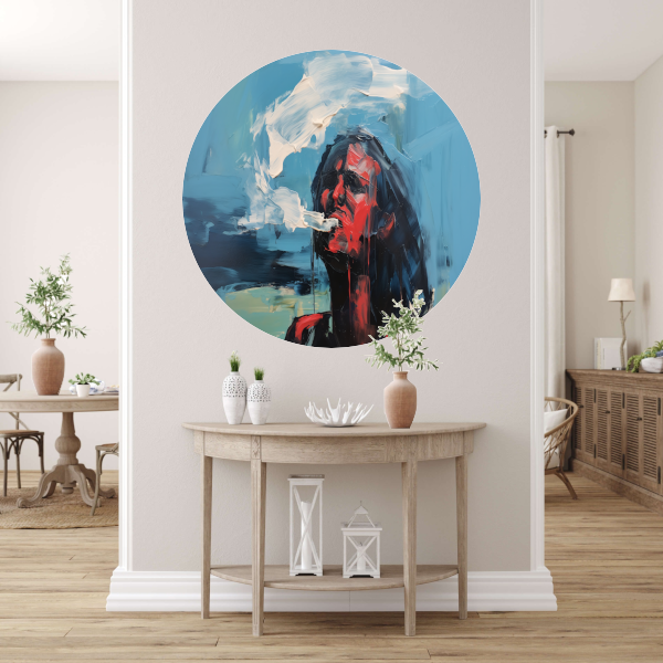 Abstract Portret in Primaire Kleuren forex muurcirkel