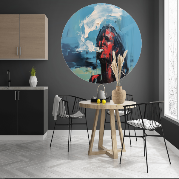 Abstract Portret in Primaire Kleuren forex muurcirkel