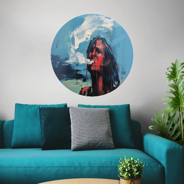 Abstract Portret in Primaire Kleuren forex muurcirkel