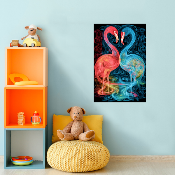 Dans van de Flamingos in Kleur canvas
