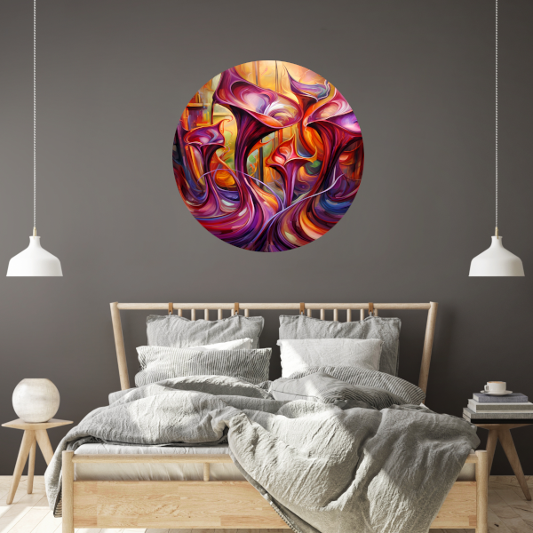 Dans van kleur en licht aluminium muurcirkel