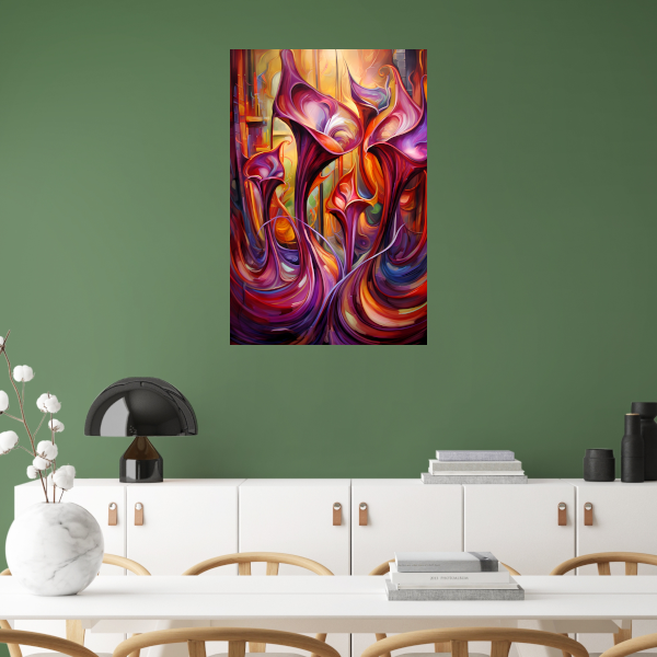 Dans van kleur en licht poster