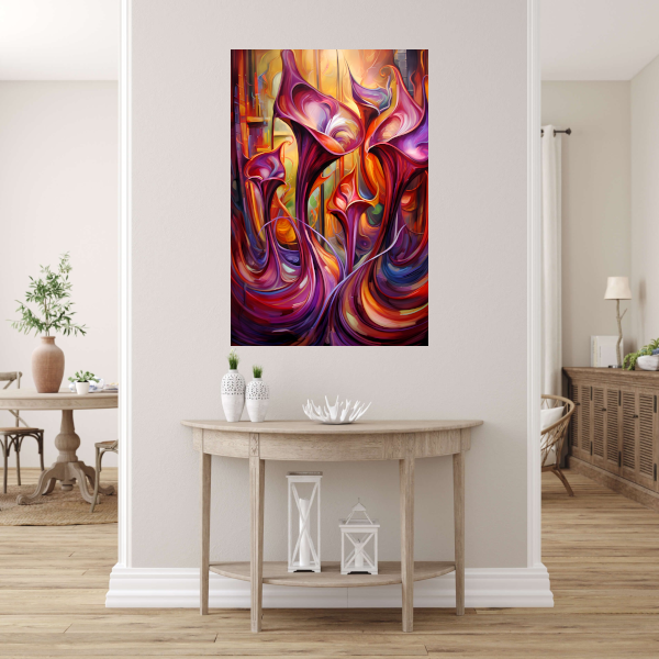 Dans van kleur en licht poster